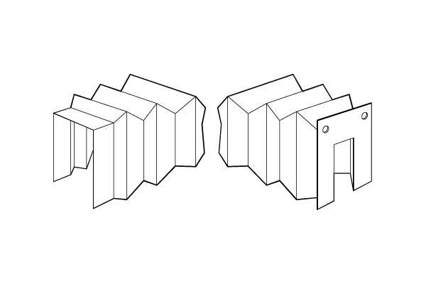square-rectangular collar/square-rectangular flange