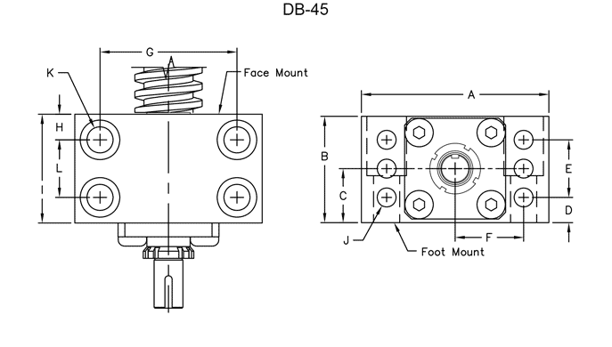 simple double bearing block DB45
